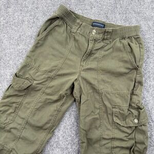 AEROPOSTALE Mens Y2K Style Utility Cargo Pants Olive Green Size Medium Elastic